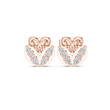 Butterfly Inspired Round Lab Diamond Stud Earrings with Open Scroll Design - View 2