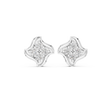 Sculptural Floral Round Lab Diamond Stud Earrings - View 2