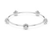 Floral Round Moissanite Diamond Open Cuff Bangle Bracelet for Women - View 3