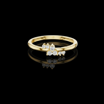 Minimalist Round Cut Lab Diamond Cluster Wedding Ring