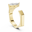 Marquise Cut Moissanite Diamond Men's Open Gap Solitaire Ring - View 5