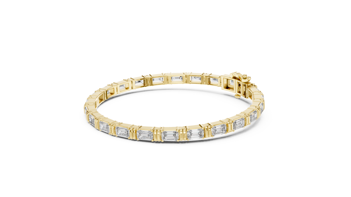 Emerald Cut Lab Diamond Contemporary Tennis Bracelet - View 10