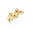 Luxurious Pavé Leaf Round Lab Diamond Stud Earrings with Sculpted Brilliance - View 5