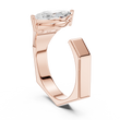Marquise Cut Moissanite Diamond Men's Open Gap Solitaire Ring - View 6