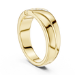 Round Cut Moissanite Diamond Men's Diagonal 4 Stone Channel Gold Band - View 10
