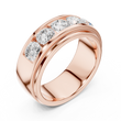 Round Cut Moissanite Diamond Men's Heavy Gold Classic Wedding Ring - View 5