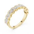 Baguette Cut Moissanite Diamond Half Eternity Wedding Band - View 2