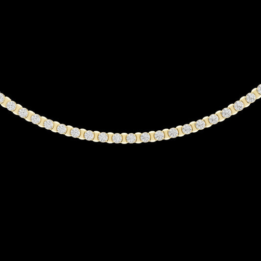 Bezel Setting Round Moissanite Diamond Tennis Necklace