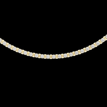 Bezel Setting Round Lab Grown Diamond Tennis Necklace