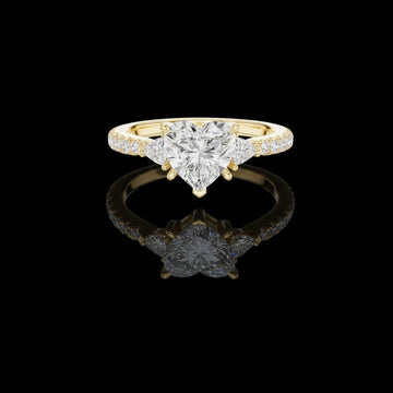 Majestic Heart Cut Moissanite Diamond Wedding Ring For Glossy Look