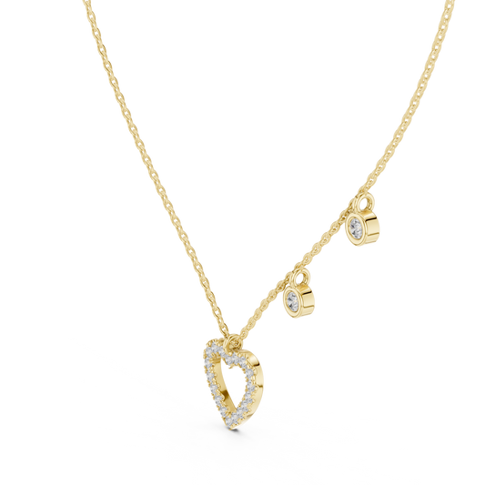 Heart Accents Inspired Moissanite Pendant Necklace - View 2