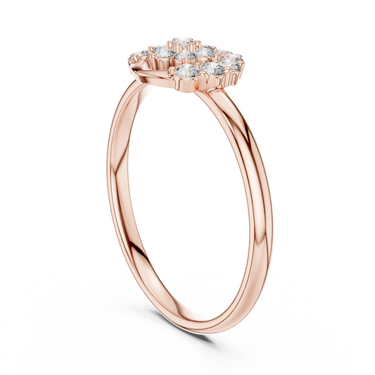 Art Deco Round Cut Moissanite Diamond Cluster Anniversary Ring - View 2