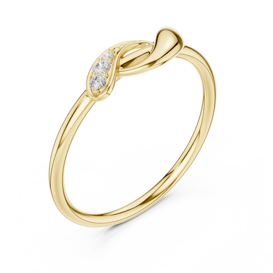 Round Moissanite Diamond Accent Twisted Ring For Women - View 2