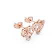 Rose Flower Heart Round Brilliant Cut Lab Diamond Stud Earrings Floral Openwork - View 3