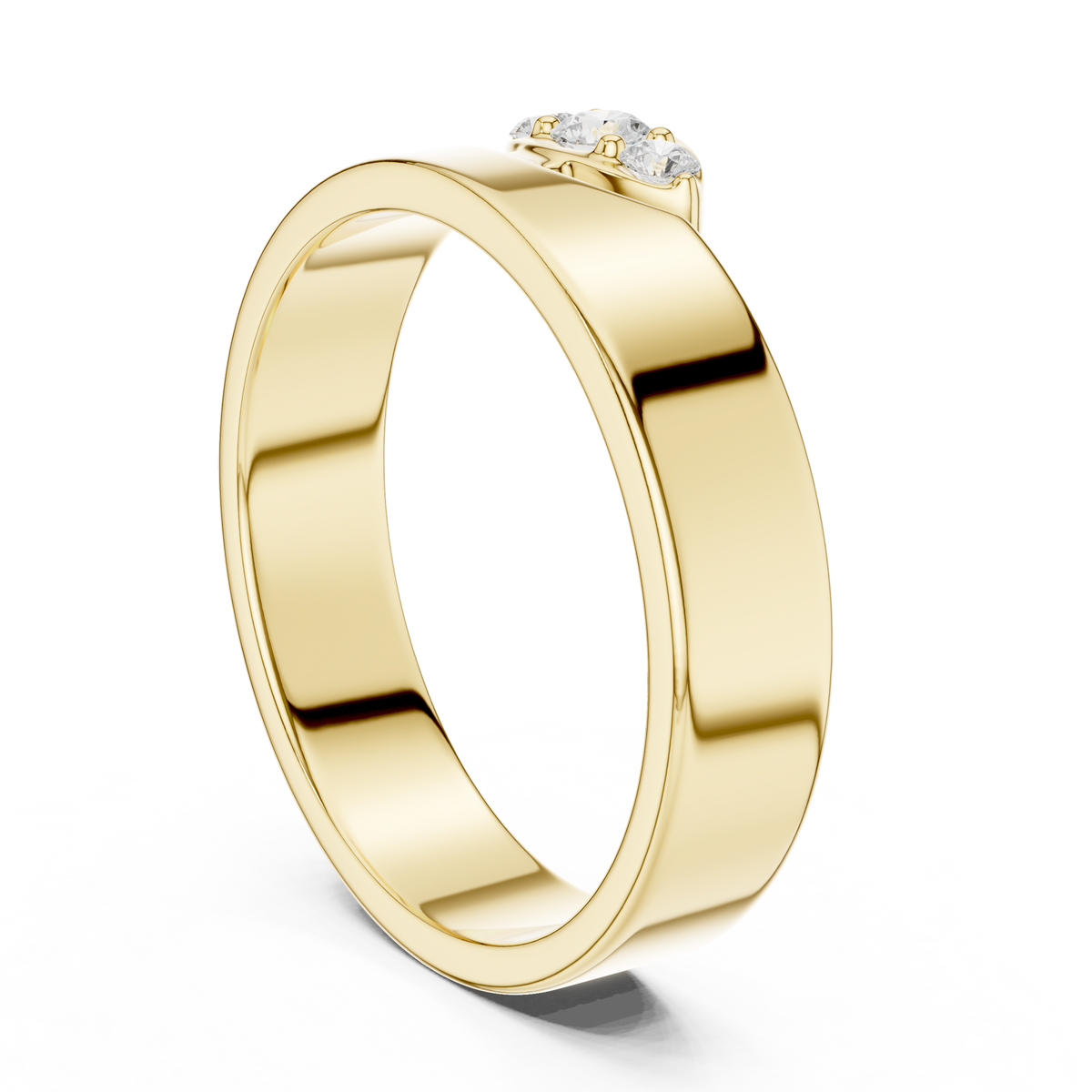 Round Cut Lab Grown Diamond Men's Unique Geometric Anniversary Ring - View 2