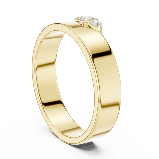 Round Cut Moissanite Diamond Men's Unique Geometric Anniversary Ring - View 2