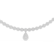 Round Cut Moissanite Diamond Drop Halo Necklace - View 2