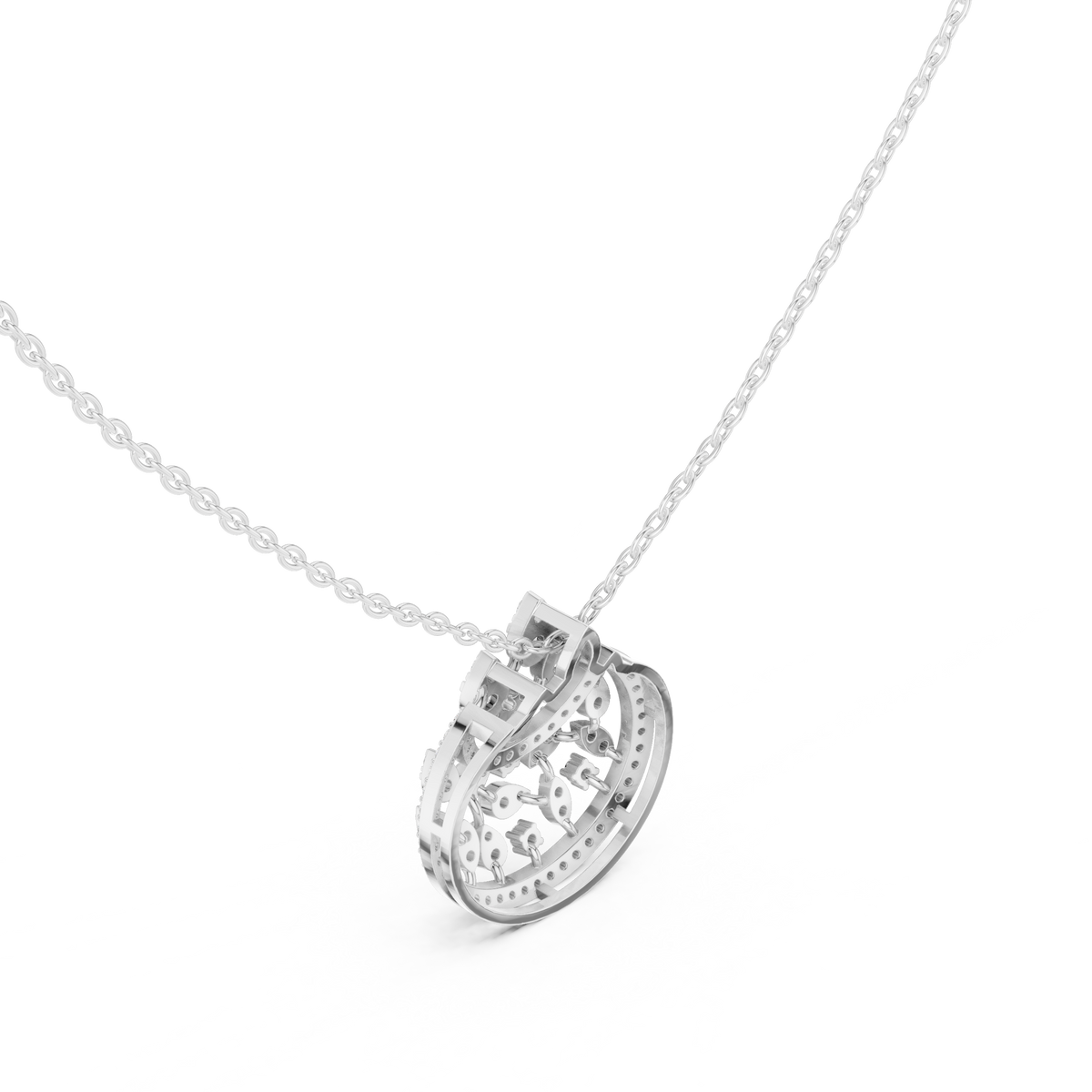 Chandelier Droplet Layering Pendant with Multi Stone Lab Grown Diamond - View 9