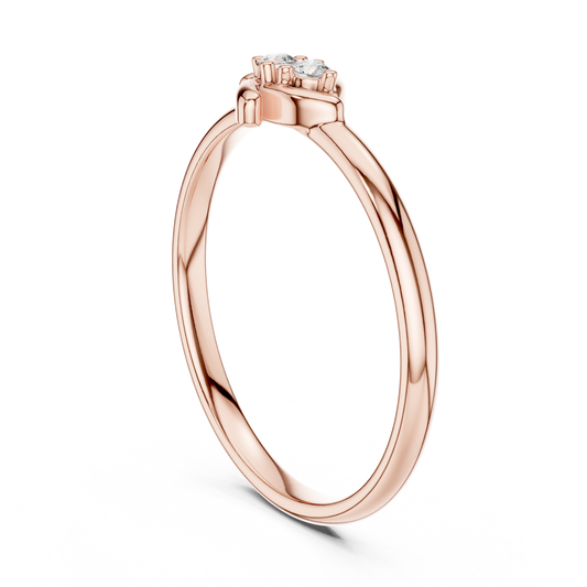 Minimalist Round Cut Lab Diamond Cluster Promise Ring - View 2