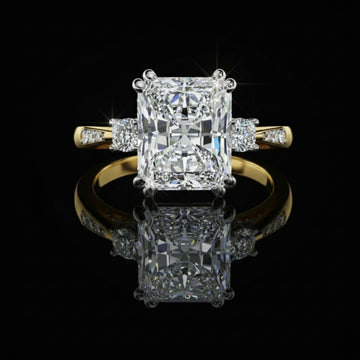 Radiant Cut Three Stone Moissanite Diamond Solitaire Wedding Ring