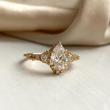 Pear Cut Lab Diamond Vintage Ring For Women