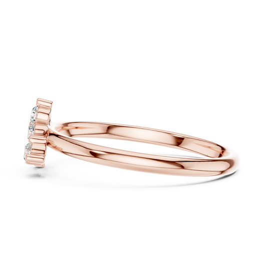 Minimalist Round Lab Diamond Ring With Sparkling Accents - View 2