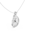 Teardrop Shape Leaf Inspired Round Moissanite Pendant - View 6