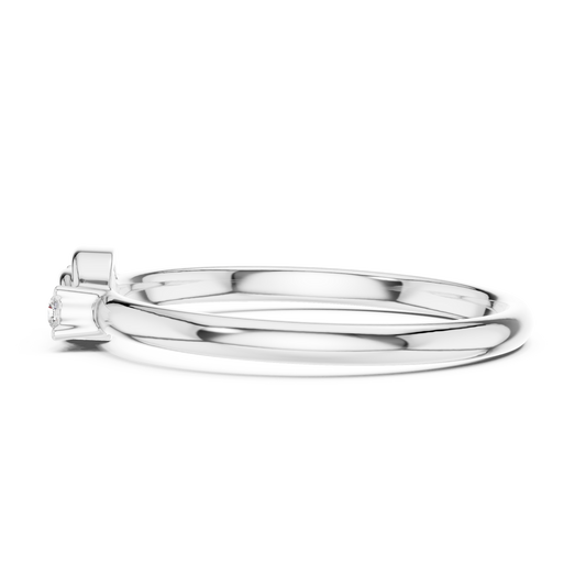 Round Brilliant Triple Loop Lab Diamond Engagement And Wedding Ring - View 2