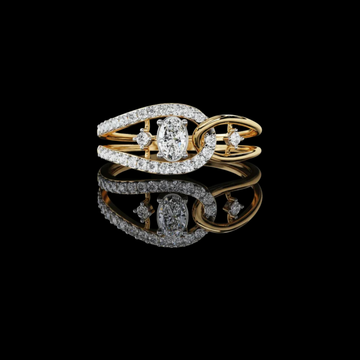 Open Wrap Oval Cut Moissanite Diamond Wedding Ring With Pave Setting