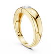 Round Cut Lab Grown Diamond Men's Heavy Gold Statement Ring - View 5