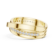 Round Cut Lab Grown Diamond Men's Multi Band Crossover Gold Ring - View 8