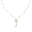 Intricate Filigree Key Solitaire Pendant With Round Moissanite Diamond - View 11