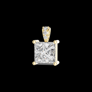 Princess Cut Moissanite Diamond Solitaire Pendant