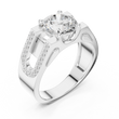 Round Cut Lab Grown Diamond Men's Large Solitaire Gold Signet Ring - View 4