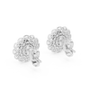 Royal Bloom Floral Stud Earrings Finish with Round Lab Grown Diamonds - View 10