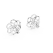 Intertwined Bloom Floral Lab Grown Diamond Stud Earrings with Pavé Accents - View 10