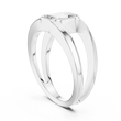 Emerald Cut Lab Grown Diamond Men's Architectural Bezel Statement Band - View 7