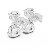 Dual Brilliance Round Moissanite Diamond Drop Earrings with Graduated Two Stone Design - View 7