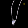 Marquise Cut Moissanite Diamond Pendant Necklace with Stud Earrings Set - View 3