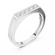 Round Cut Moissanite Diamond Men's Five Stone Channel Set Wedding Band - View 4