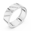 Round Cut Moissanite Diamond Men's Wide Diagonal Channel Set Band - View 4