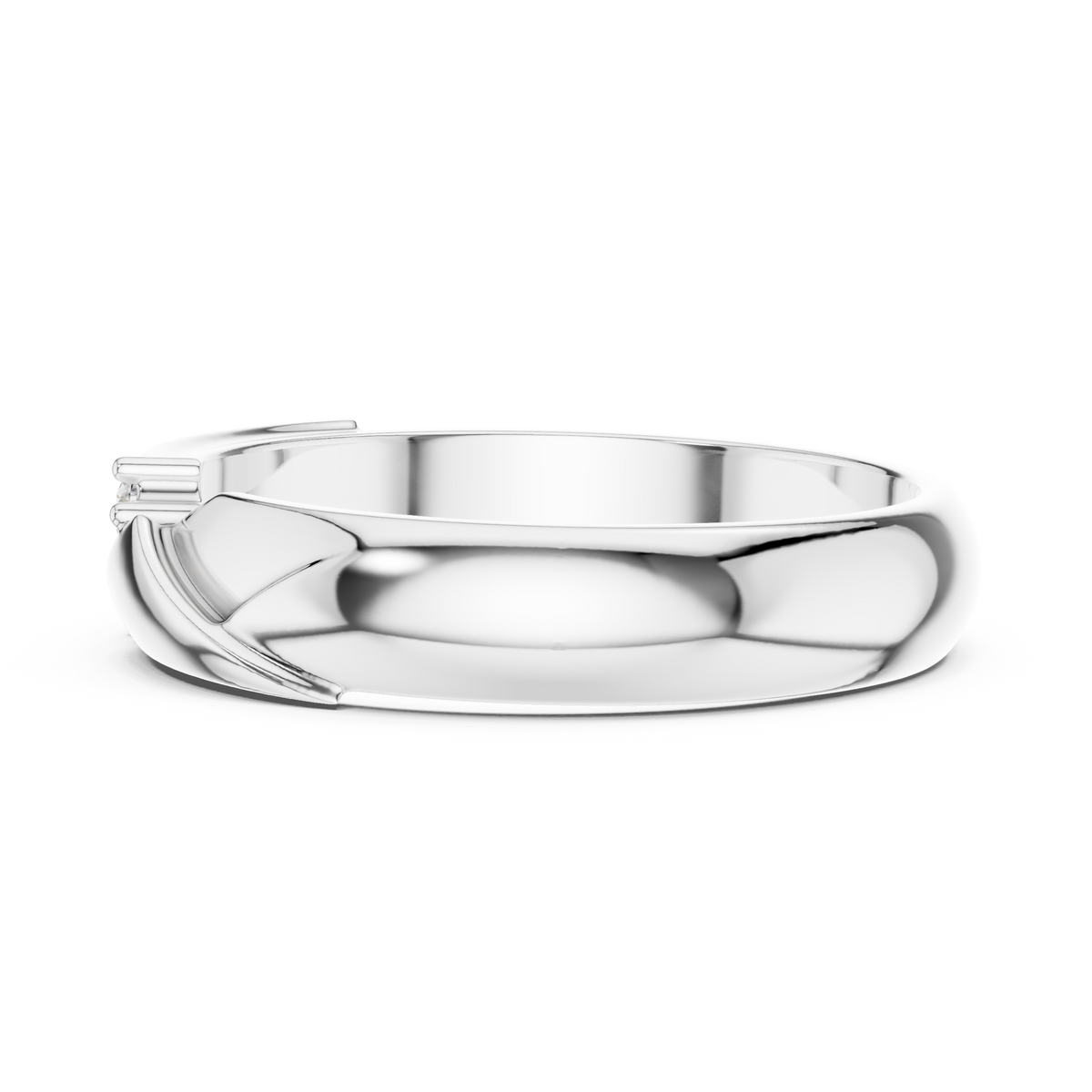 Round Cut Lab Grown Diamond Men's Three Stone Diagonal Wedding Band - View 10