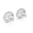 Radiant Aura Round Lab Diamond Stud Earrings with Double Halo Setting - View 6
