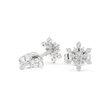 Snowflake Floral Cluster Round Lab Diamond Stud Earring - View 7