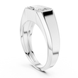 Emerald Cut Lab Grown Diamond Men's Heavy Gold Solitaire Statement Ring - View 7