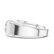 Round Cut Lab Grown Diamond Men's Side Channel Accent Gold Band - View 10
