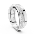 Round Cut Lab Grown Diamond Men's Multi Band Crossover Gold Ring - View 4