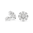 Daisy Floral Stud Earrings with Round Brilliant Moissanite Diamonds - View 4