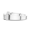 Round Cut Moissanite Diamond Men's Gold Channel Set Anniversary Band - View 10