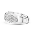 Round Cut Moissanite Diamond Men's Two Row Eternity Wedding Band - View 10
